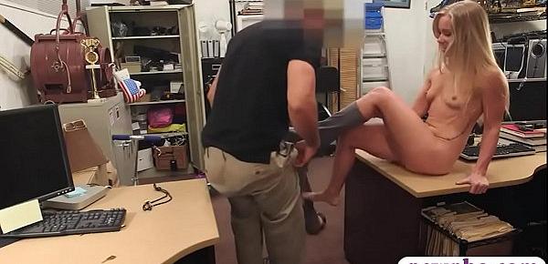  Skinny woman drilled by horny pawn man